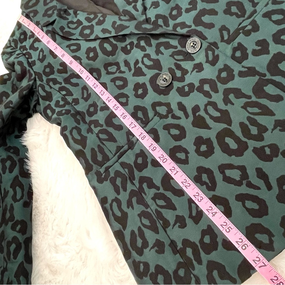 Anine Bing Madeleine Emerald Green & Black Leopard Jacquard Blazer - Picture 12 of 16
